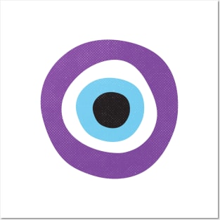 Purple Evil Eye Symbol Posters and Art